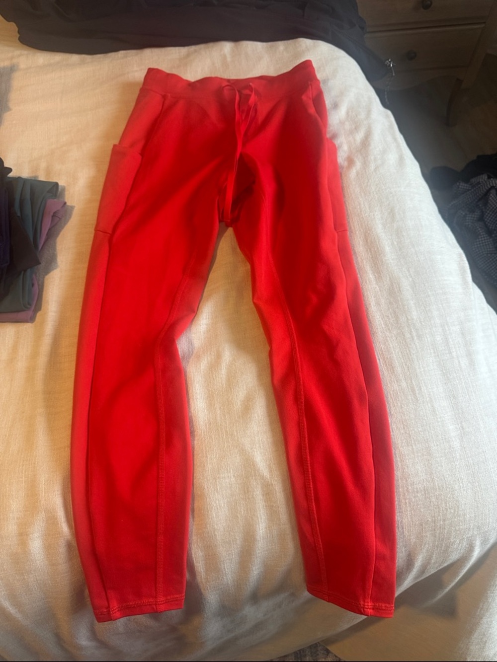Alo Yoga Airlift High Waist leggings Red tie waist